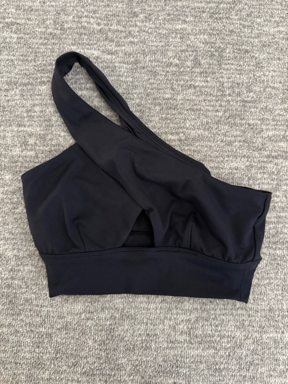 Alo Asymmetric One-Shoulder Black Sports Bra
